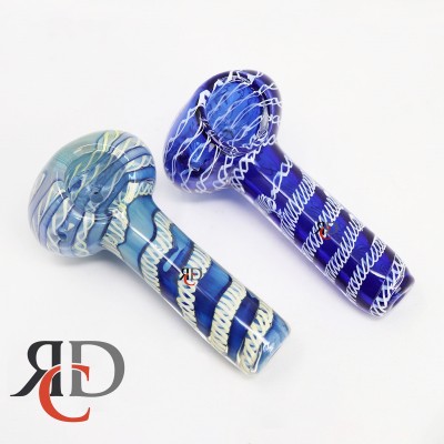 GLASS PIPE SWIRL ART DOUBLE GLASS ROUND MOUTH GP5091 1CT